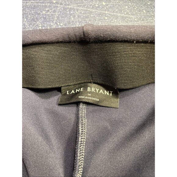 Lane Bryant Wide Leg Trousers Navy Blue Stretch Elastic Waist Pockets Sz 16 (2) - Picture 6 of 10